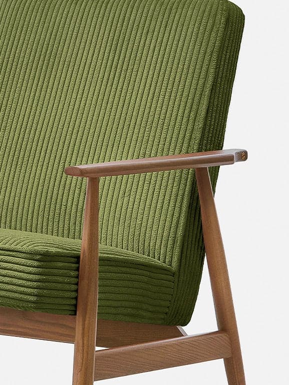 Fox Armchair 62x73x78 cm ash olive green corduroy Cord Grass – 03 Dark, , - 29875