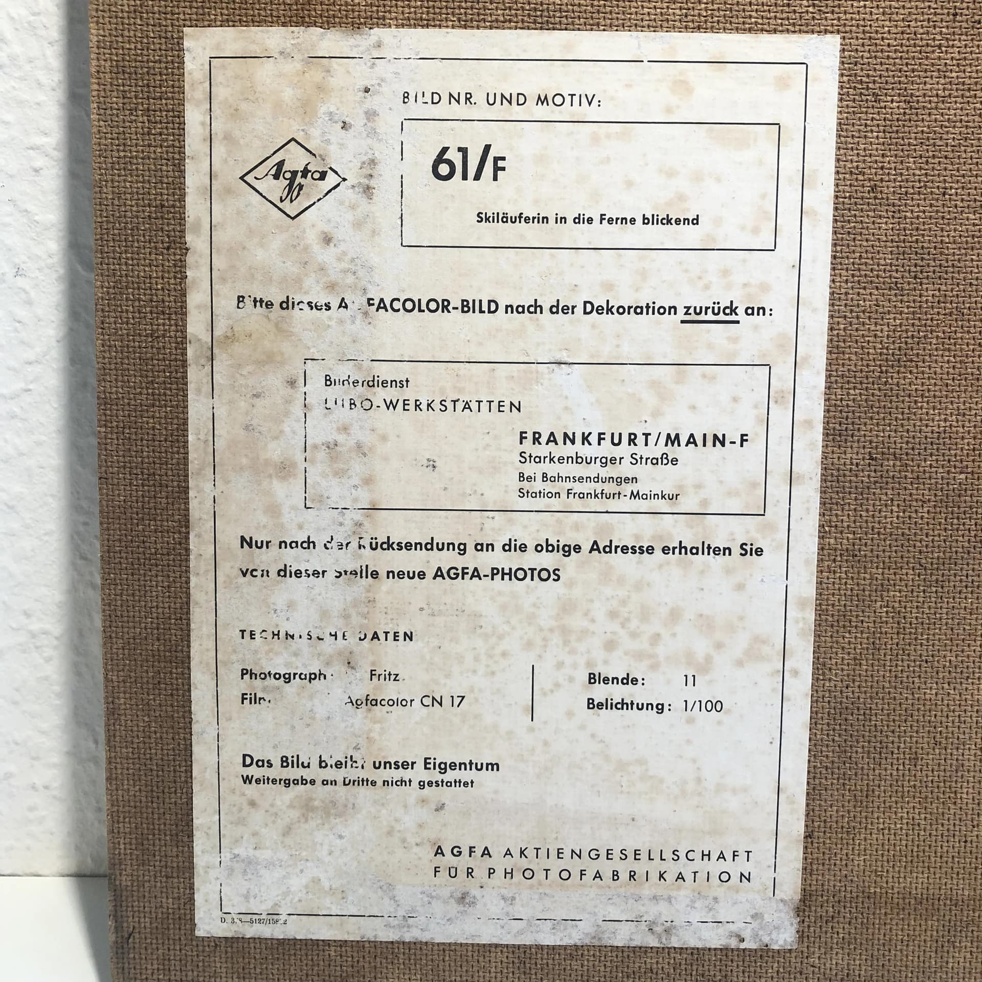 Reklama ścienna Agfacolor, biała, drewno, Niemcy, lata 60. - 29964