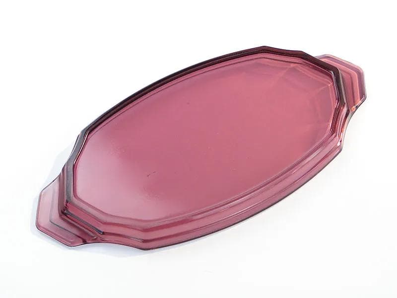 Tray Art Deco, violet glass, Huta Szkła Inwald, Czech Republic, 1930s. - 30045