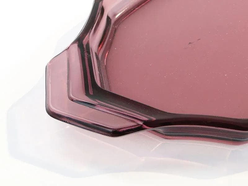 Tray Art Deco, violet glass, Huta Szkła Inwald, Czech Republic, 1930s. - 30041