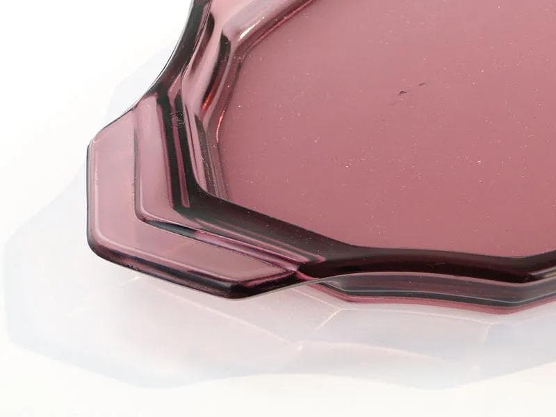 Tray Art Deco, violet glass, Huta Szkła Inwald, Czech Republic, 1930s. - 30042