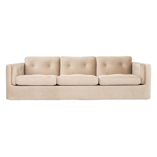 Sofa Bergen, beżowy velvet, drewno, Polska, lata 90. - WYMIARY