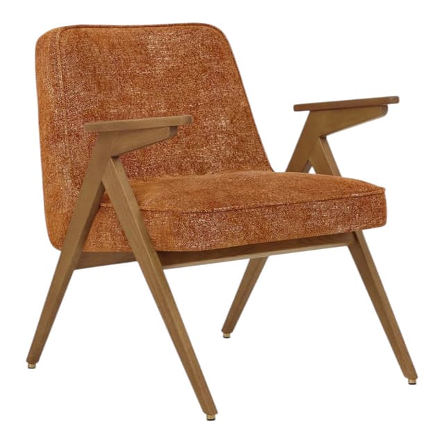 Fotel Bunny, Marble Orange, dąb 03 Dark, proj. J. Chierowski, 366 Concept - WYMIARY