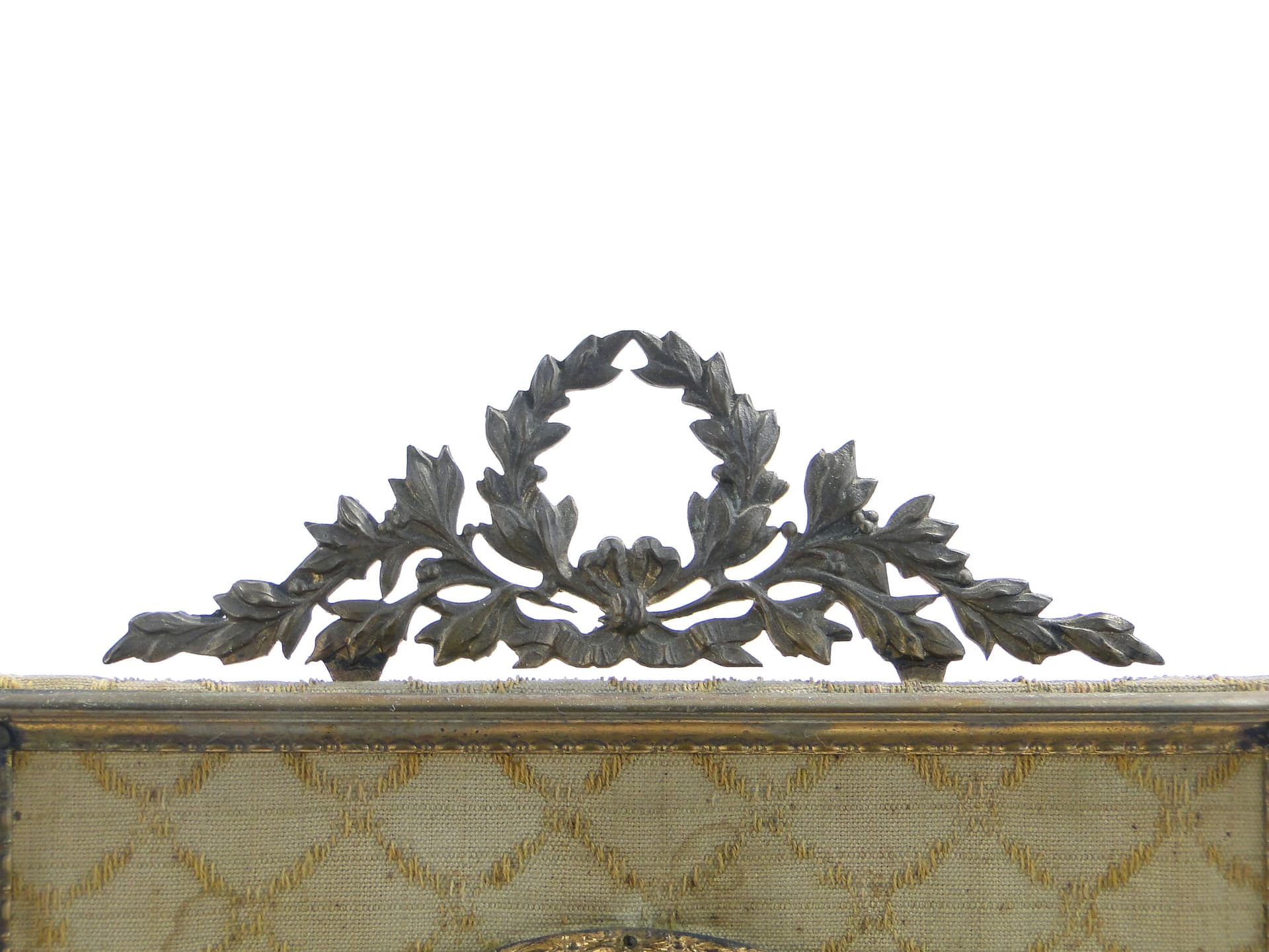 Picture frame Napoleon III, gilded bronze, beige silk, France, 19th c. - 3595