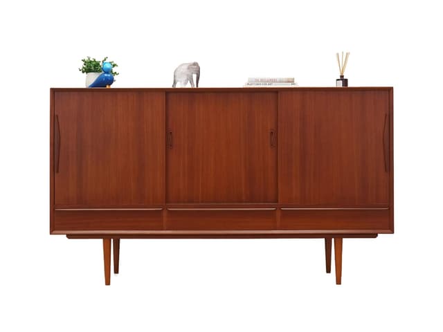 Highboard, teak brązowy, Dania, lata 60. - WYMIARY