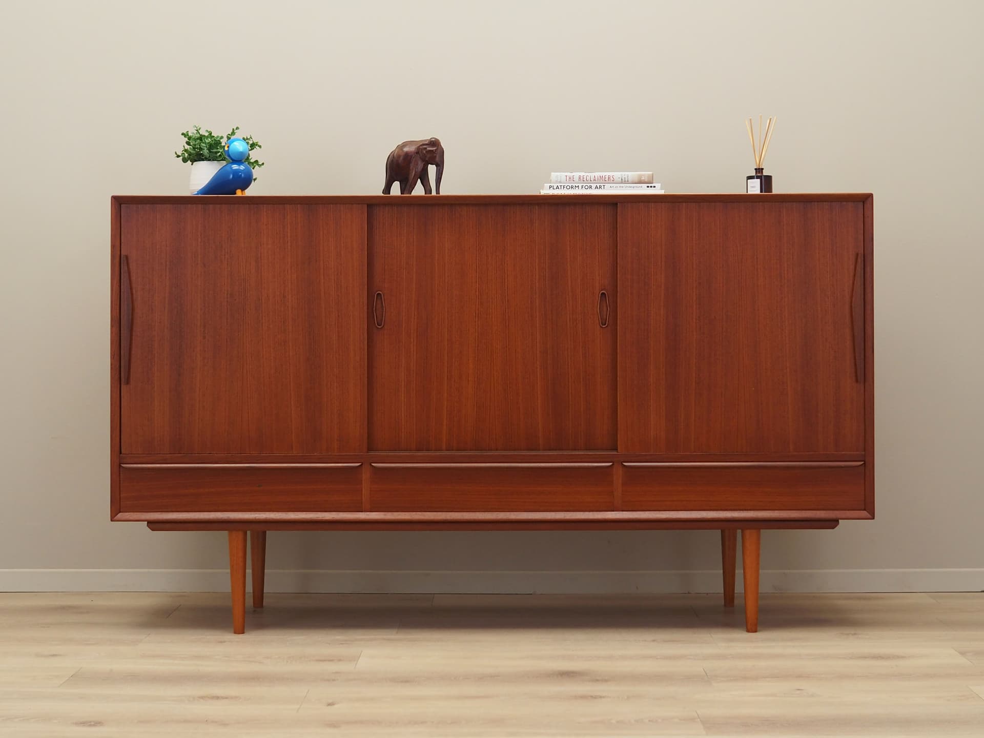 Highboard, teak brązowy, Dania, lata 60. - 64636