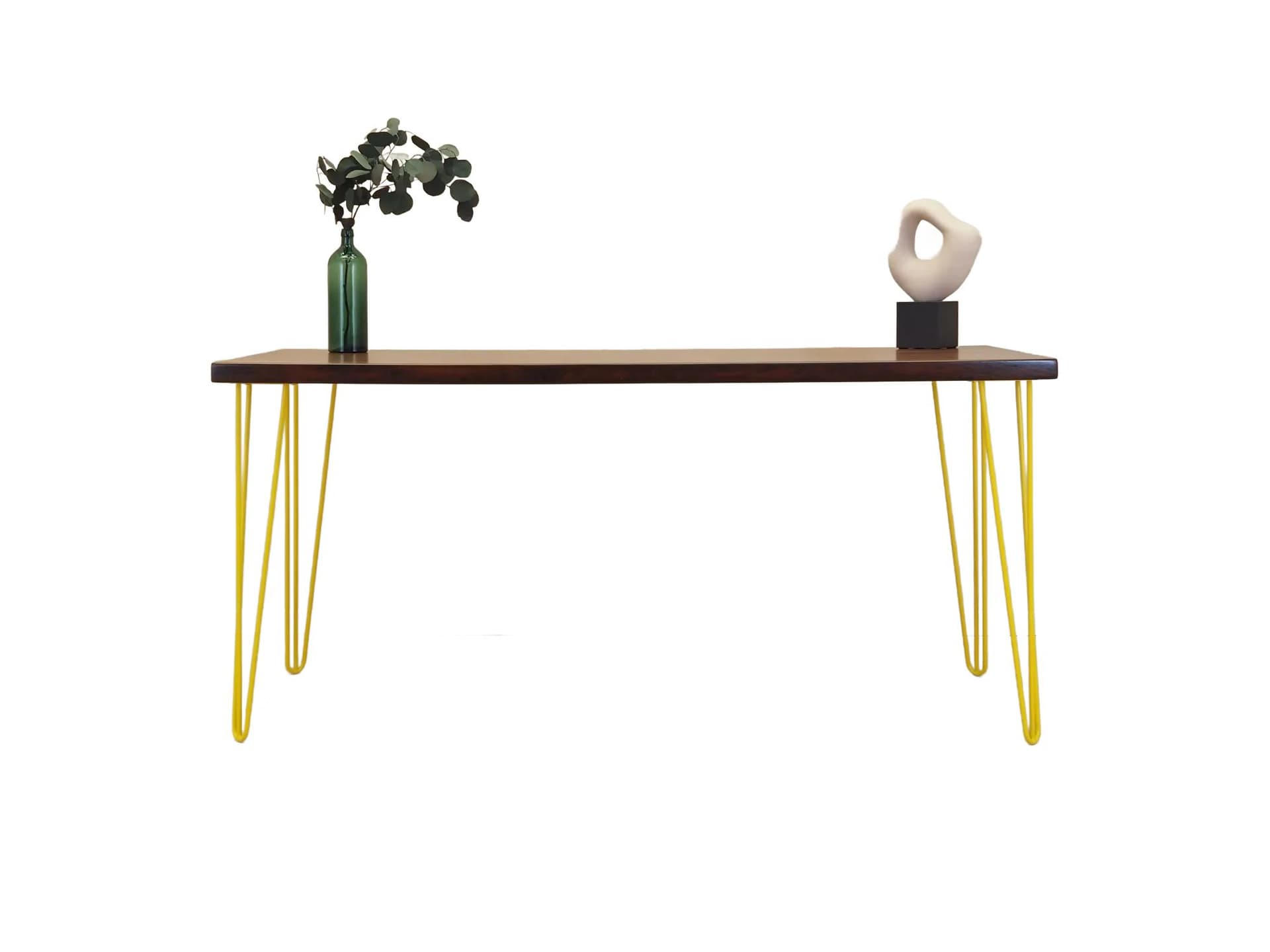 Desk, dark brown rosewood, yellow metal, Denmark, 1970s