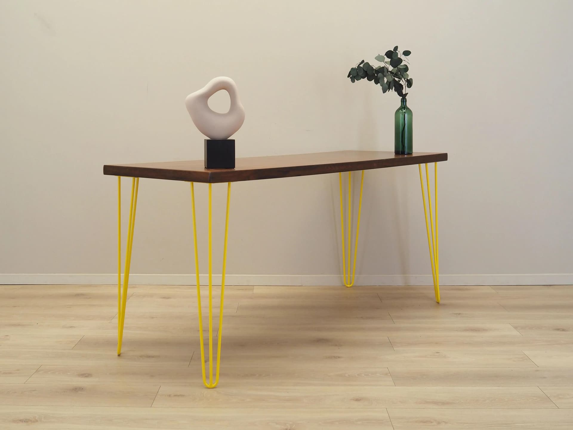 Desk, dark brown rosewood, yellow metal, Denmark, 1970s - 30119