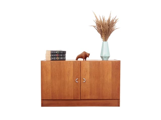 Cabinet, orange teak, Denmark, 1970s. - DIMENSION