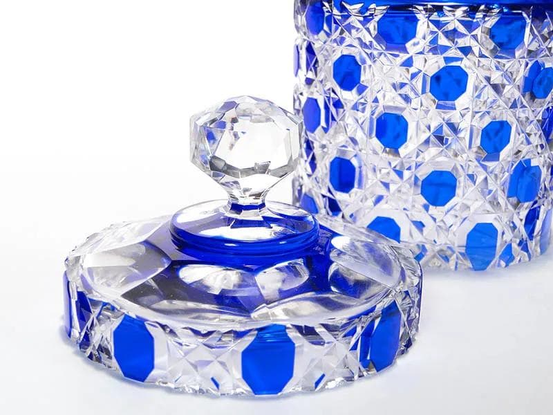 Lidded container, transparent crystal, Austria, 1920s - 30295