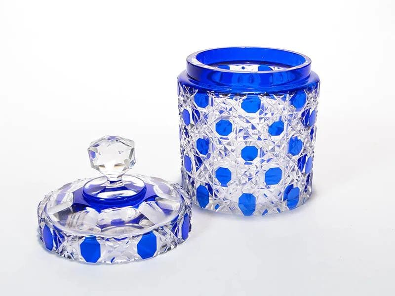 Lidded container, transparent crystal, Austria, 1920s - 30293