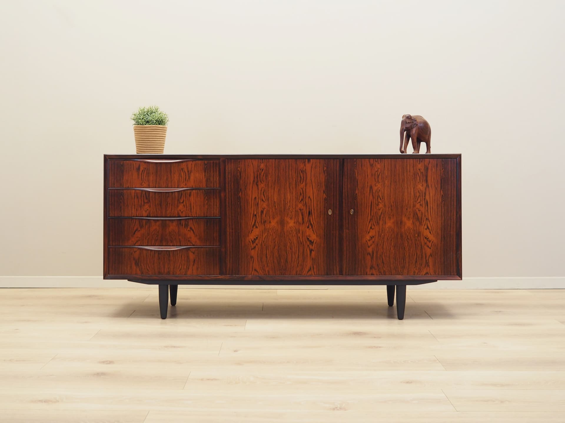 Sideboard, brown dark rosewood, by E. Torvits, Denmark, 1960s. - 64622