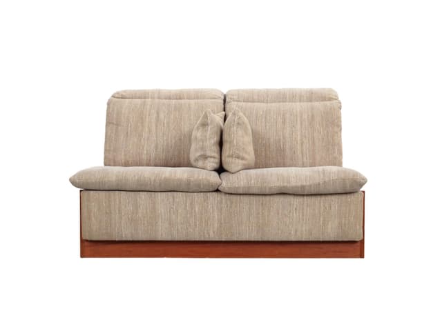 Sofa, beżowy, teak, Dania, lata 70. - WYMIARY