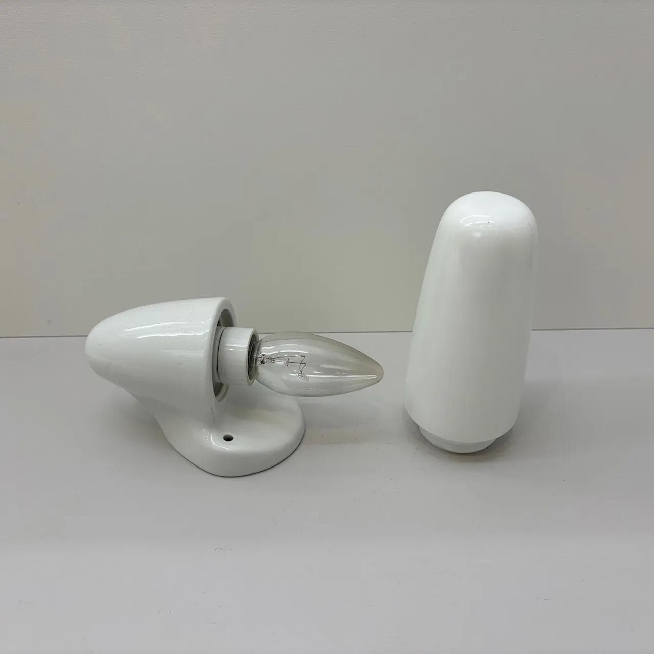 Wall sconce, white ceramics, Germany, 1960s. - 30221