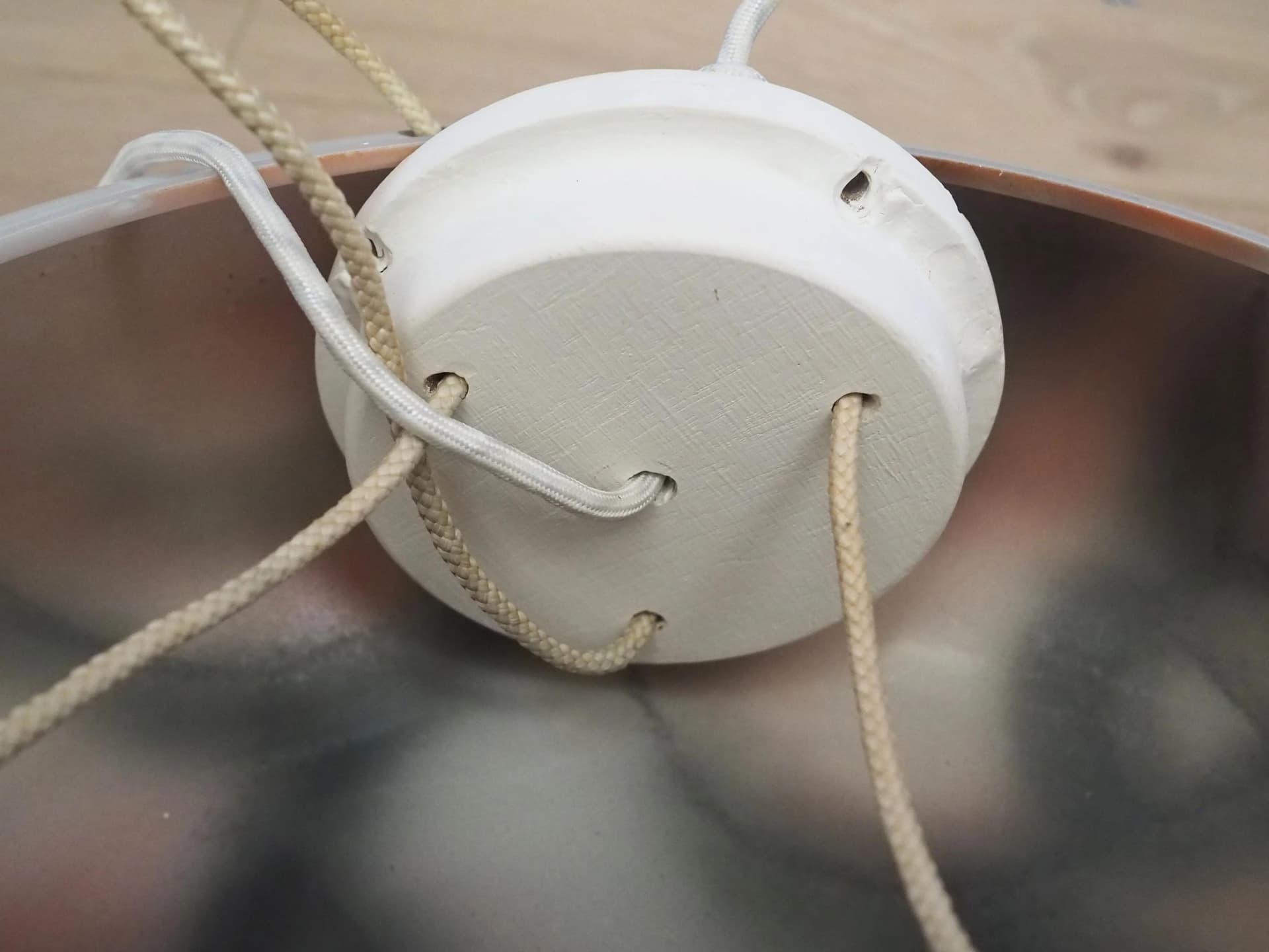 Pendant lamp, white glass, Denmark, 1970s. - 30356