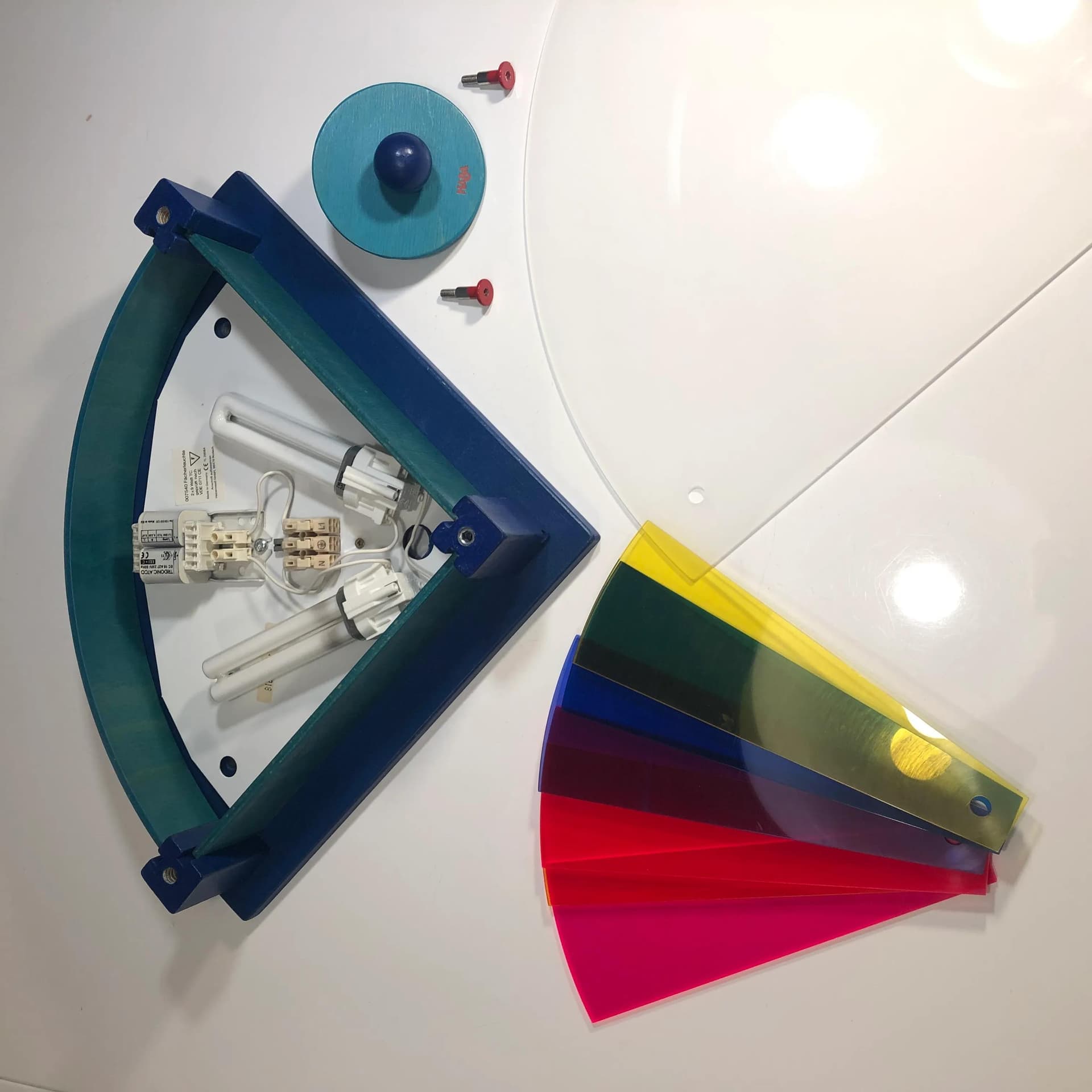 Kinkiet Memphis, multicolor, sklejka, plexi, Haba, Niemcy, lata 90. - 30207