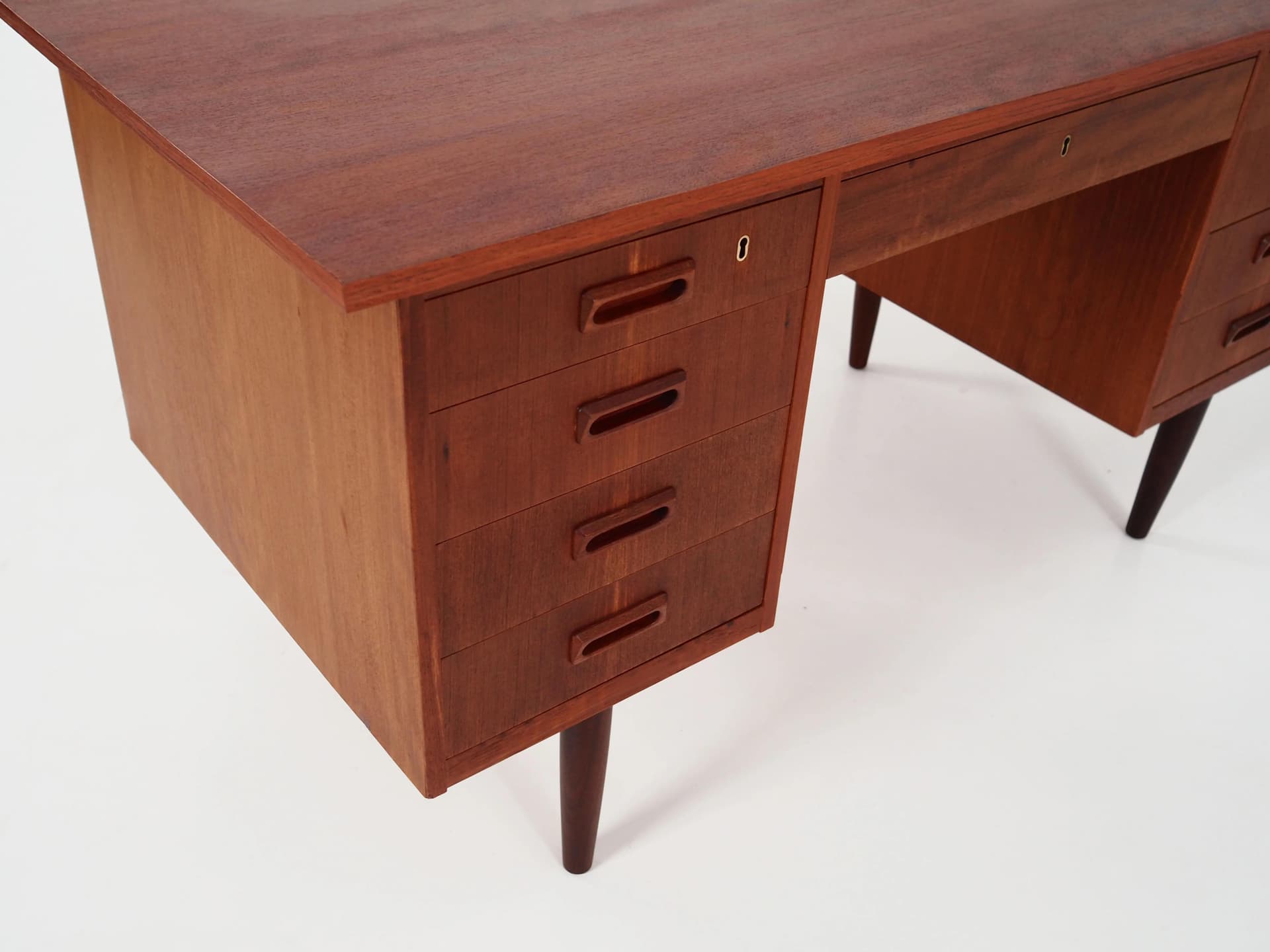 Desk, brown teak, Denmark, 1970s - 30348