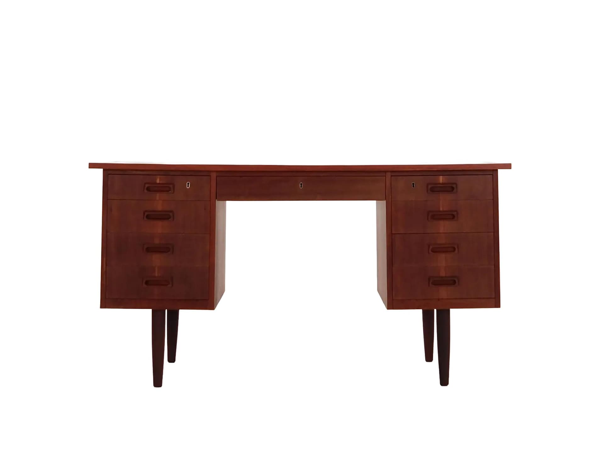 Desk, brown teak, Denmark, 1970s