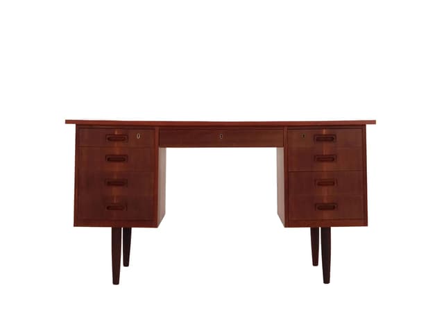 Desk, brown teak, Denmark, 1970s - DIMENSION