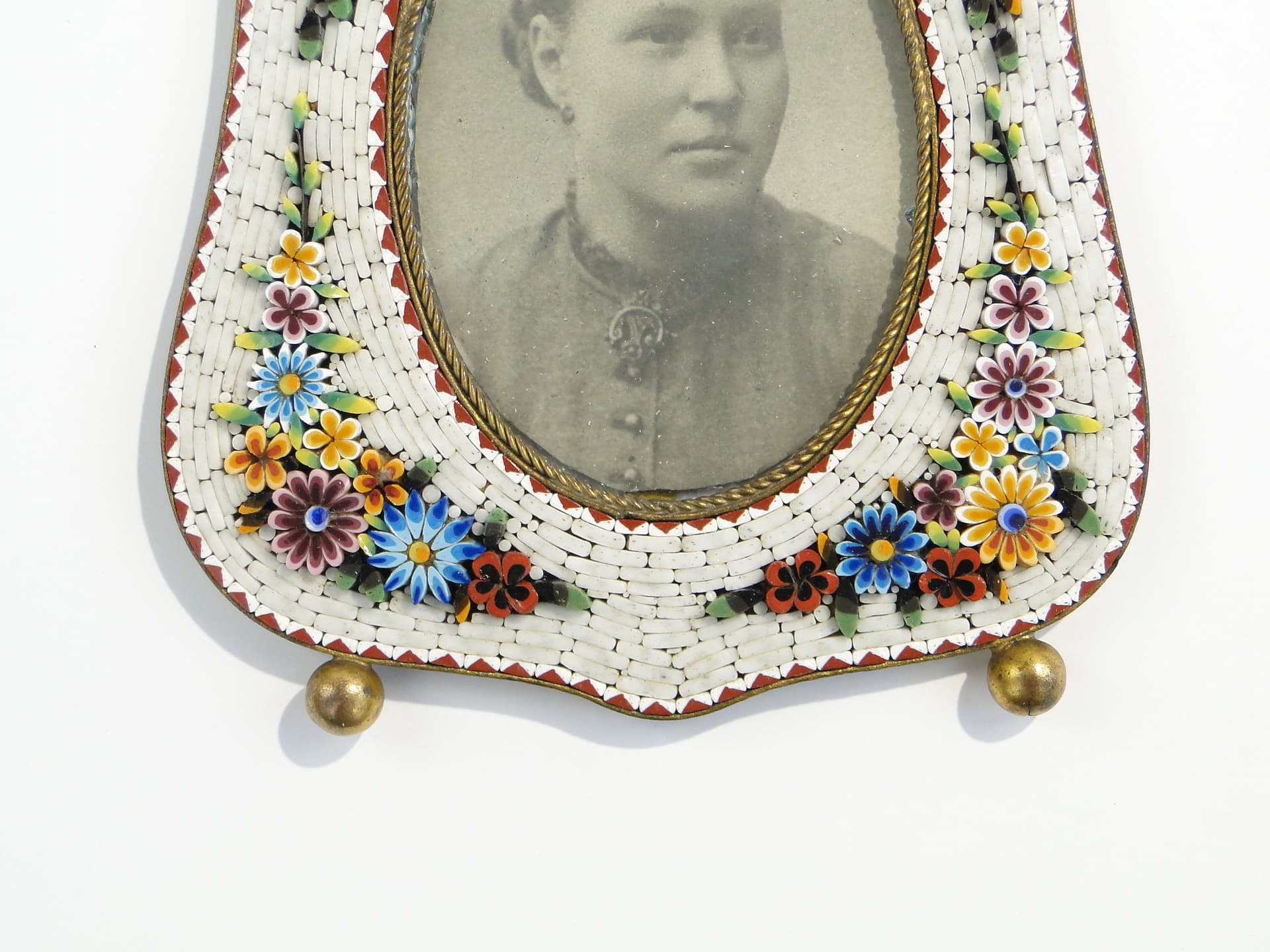 Ramka na zdjęcie millefiori, multikolor, szkło, Włochy, XIX wiek - 3614