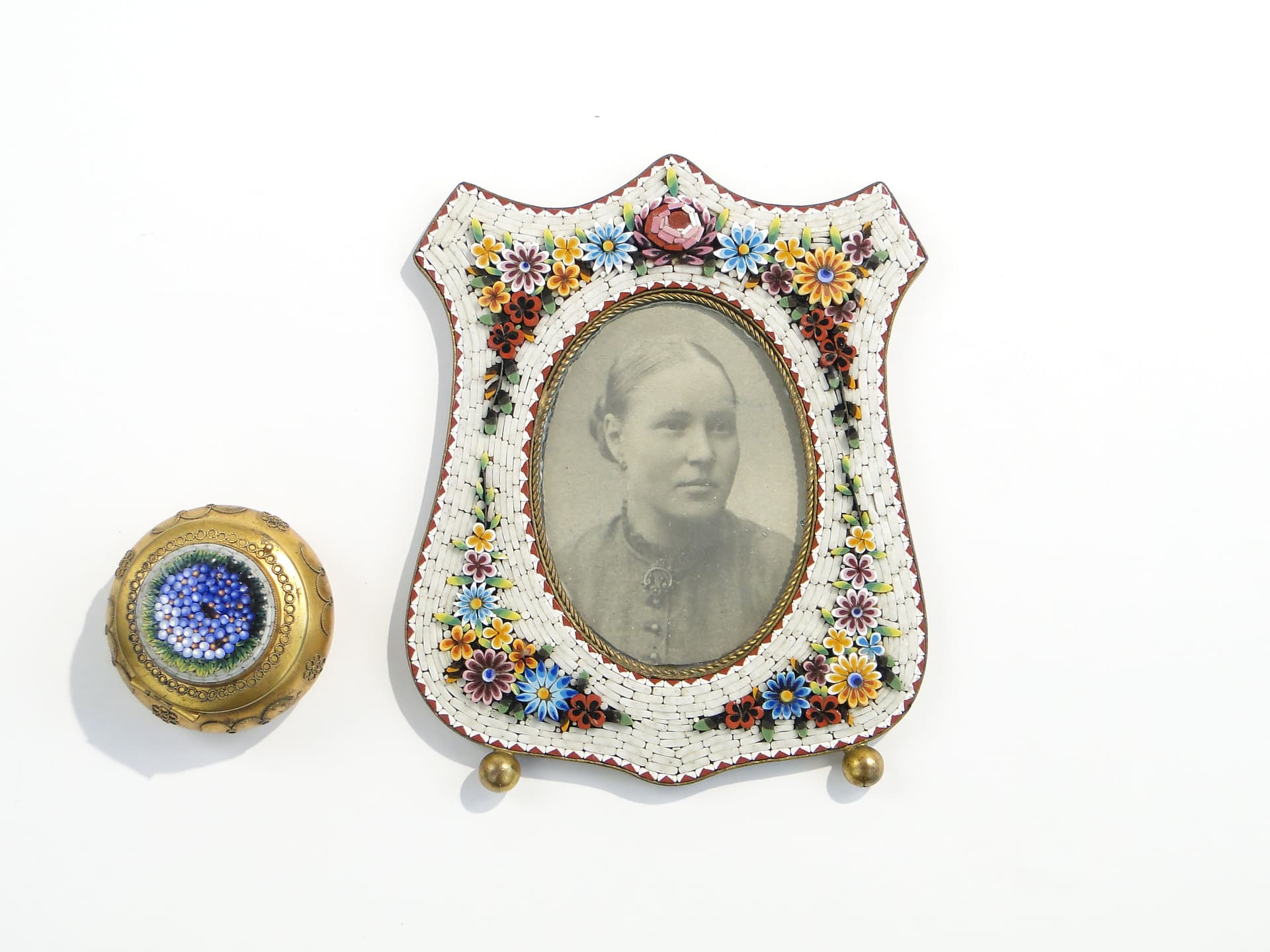 Ramka na zdjęcie millefiori, multikolor, szkło, Włochy, XIX wiek - 3615