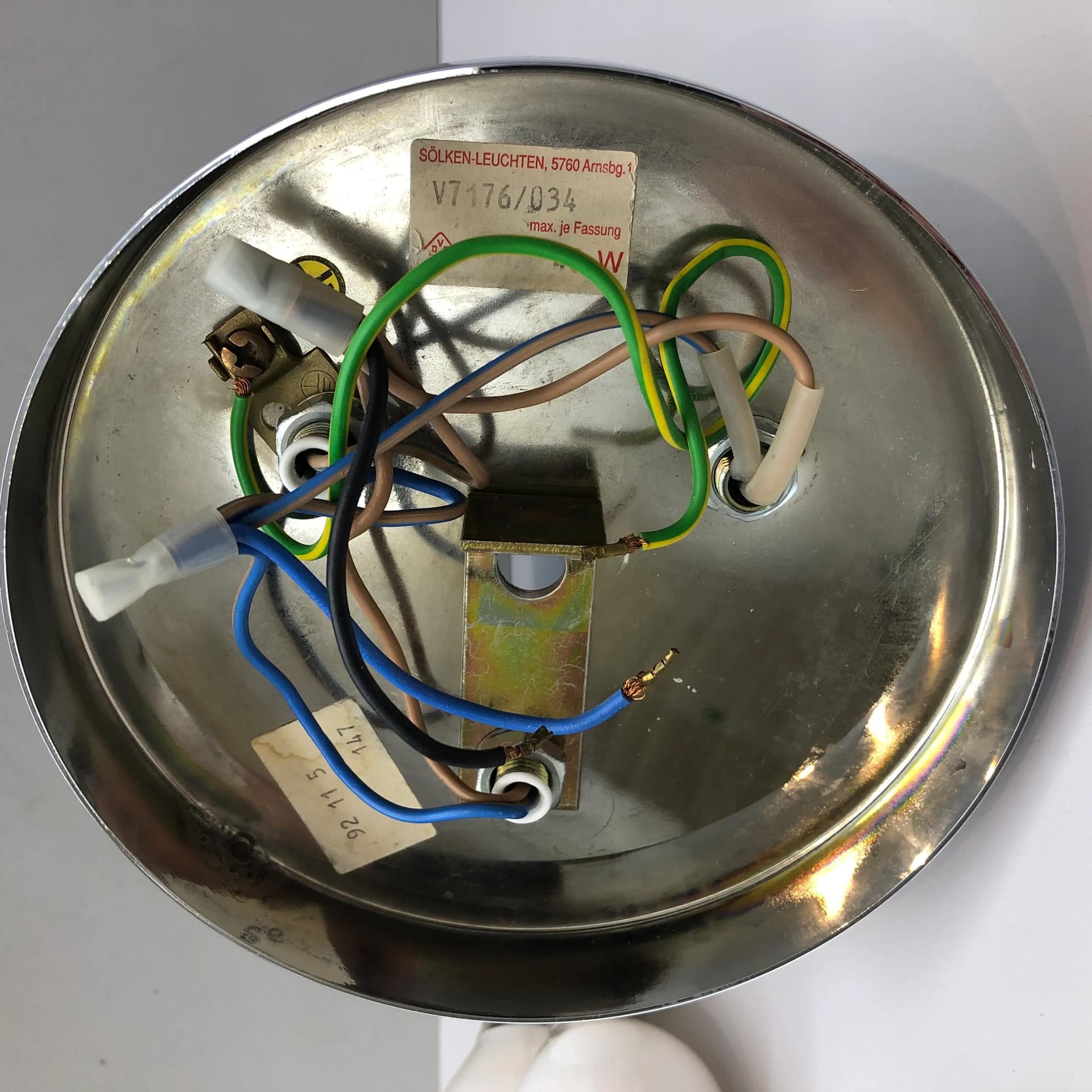 Silver Wall or Ceiling Lamp, for Sölken Leuchten, Germany, 1970s - 30445