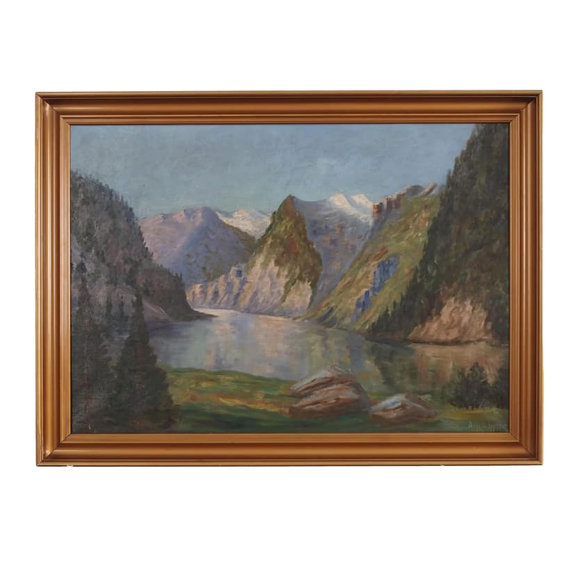 Obraz olejny multicolor, płótno, Dania, lata 70.