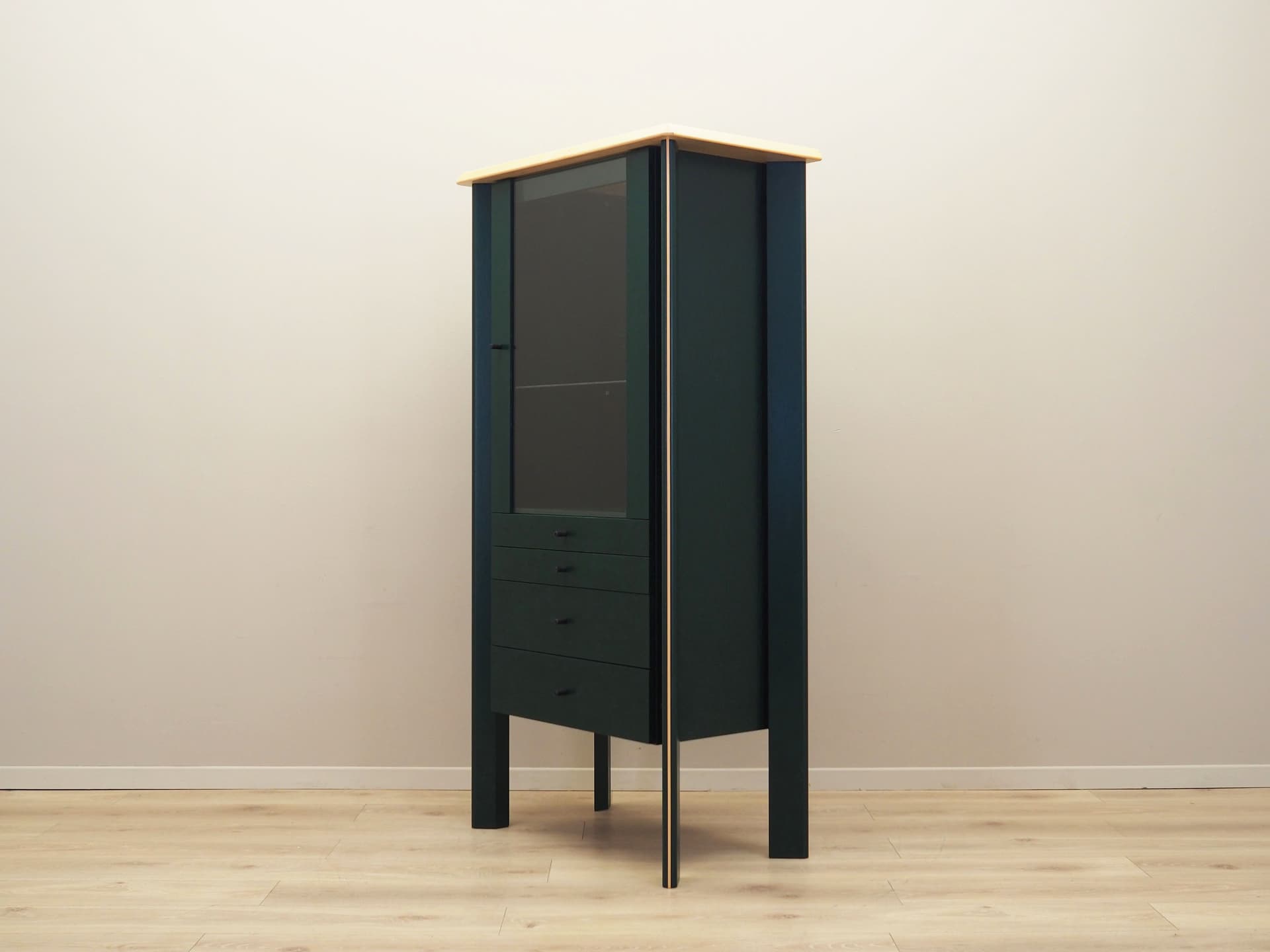 Display Cabinet, green oak, beech, Denmark, 1980s. - 64605