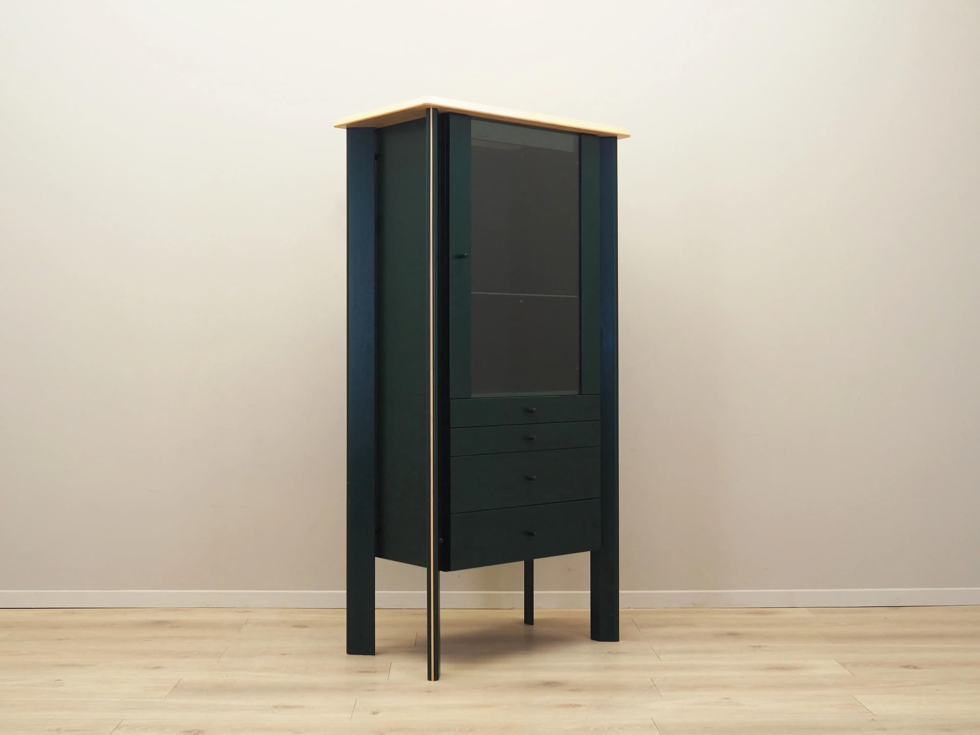 Display Cabinet, green oak, beech, Denmark, 1980s. - 30310