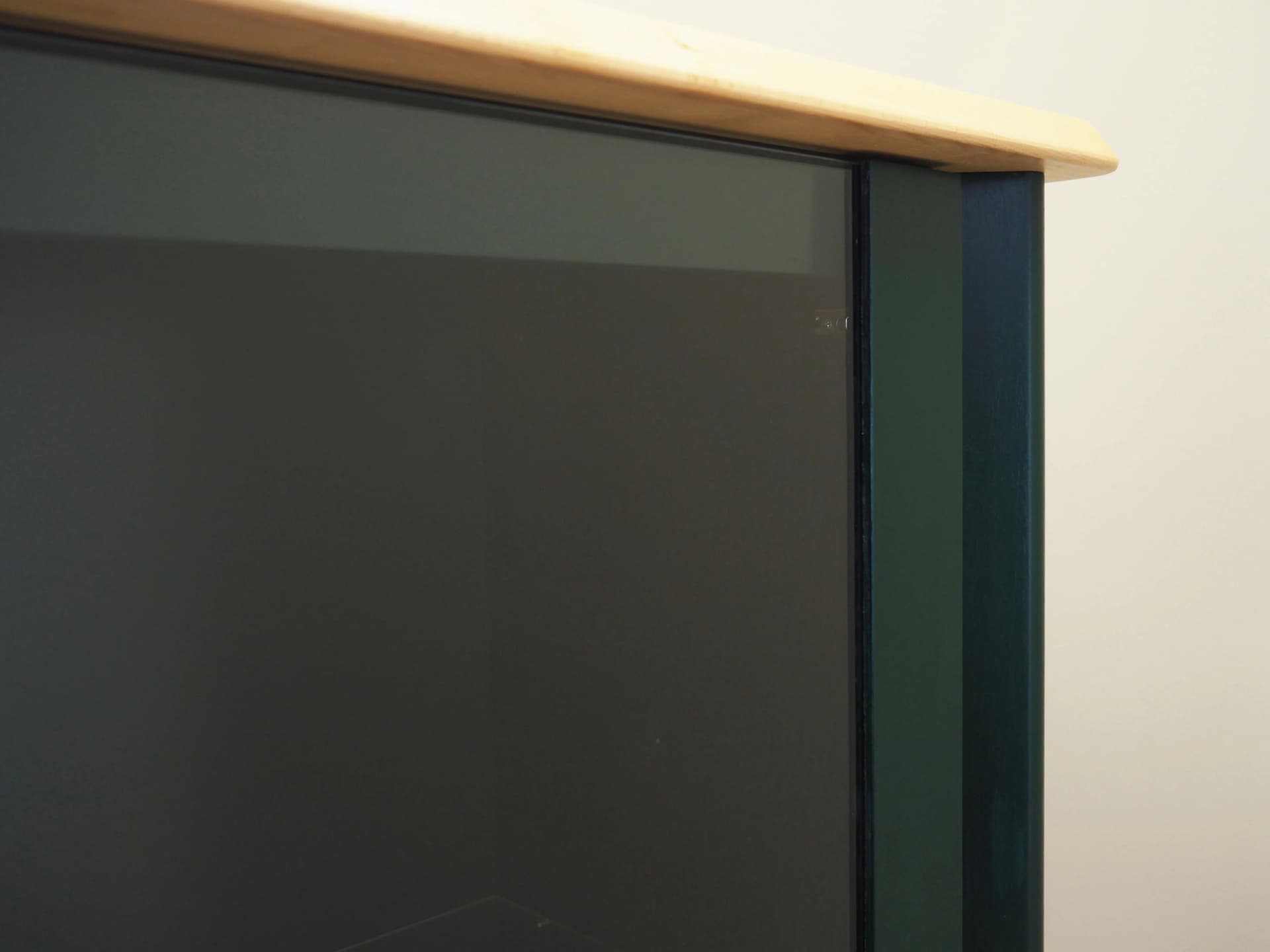 Display Cabinet, green oak, beech, Denmark, 1980s. - 30317