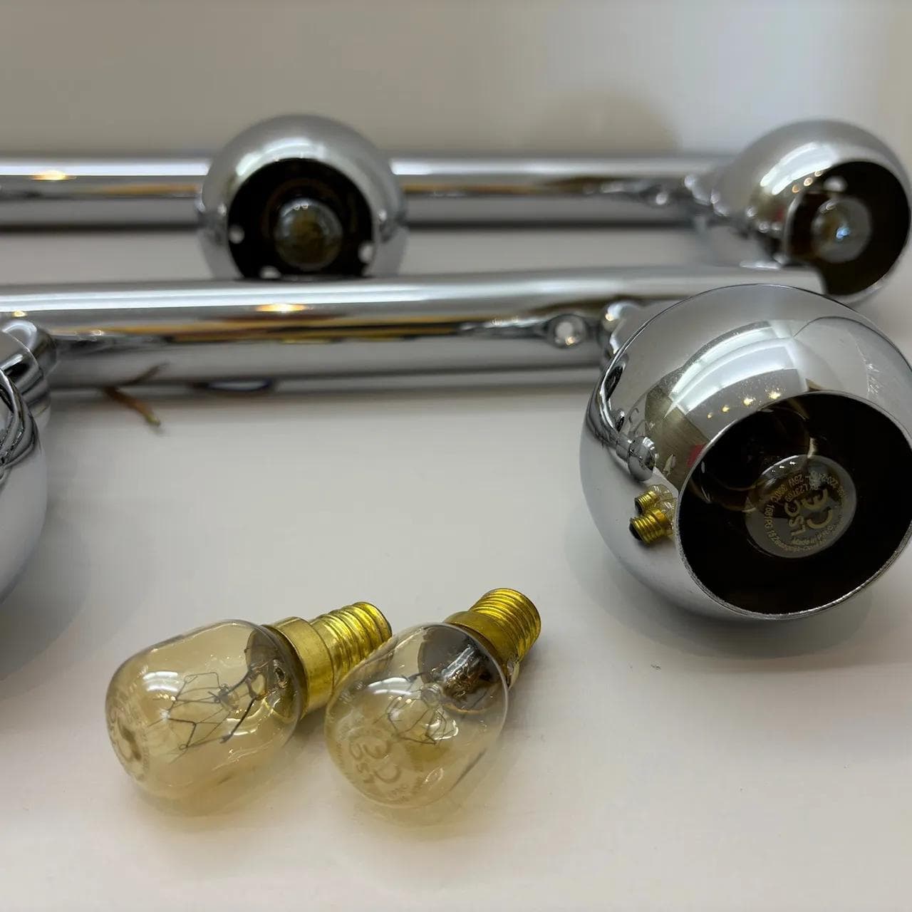 Pair of wall sconces, chrome silver steel, Bankamp Leuchten, Germany, 1980s. - 30419