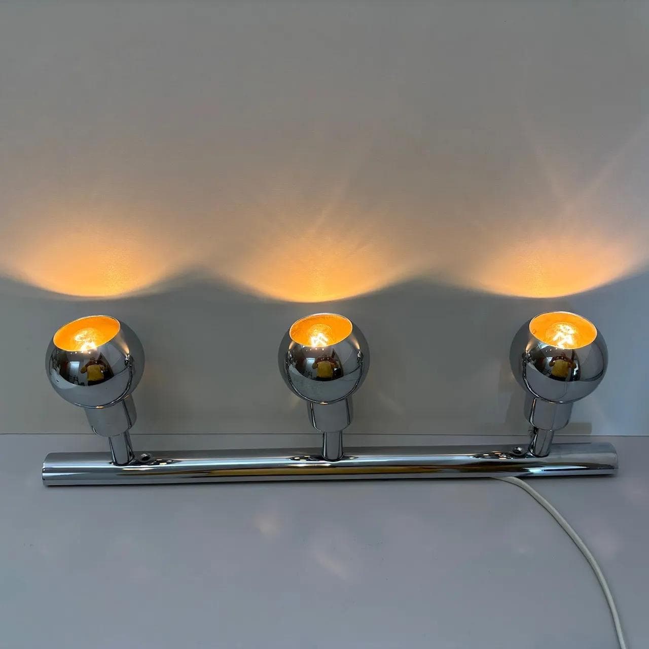 Pair of wall sconces, chrome silver steel, Bankamp Leuchten, Germany, 1980s. - 30421