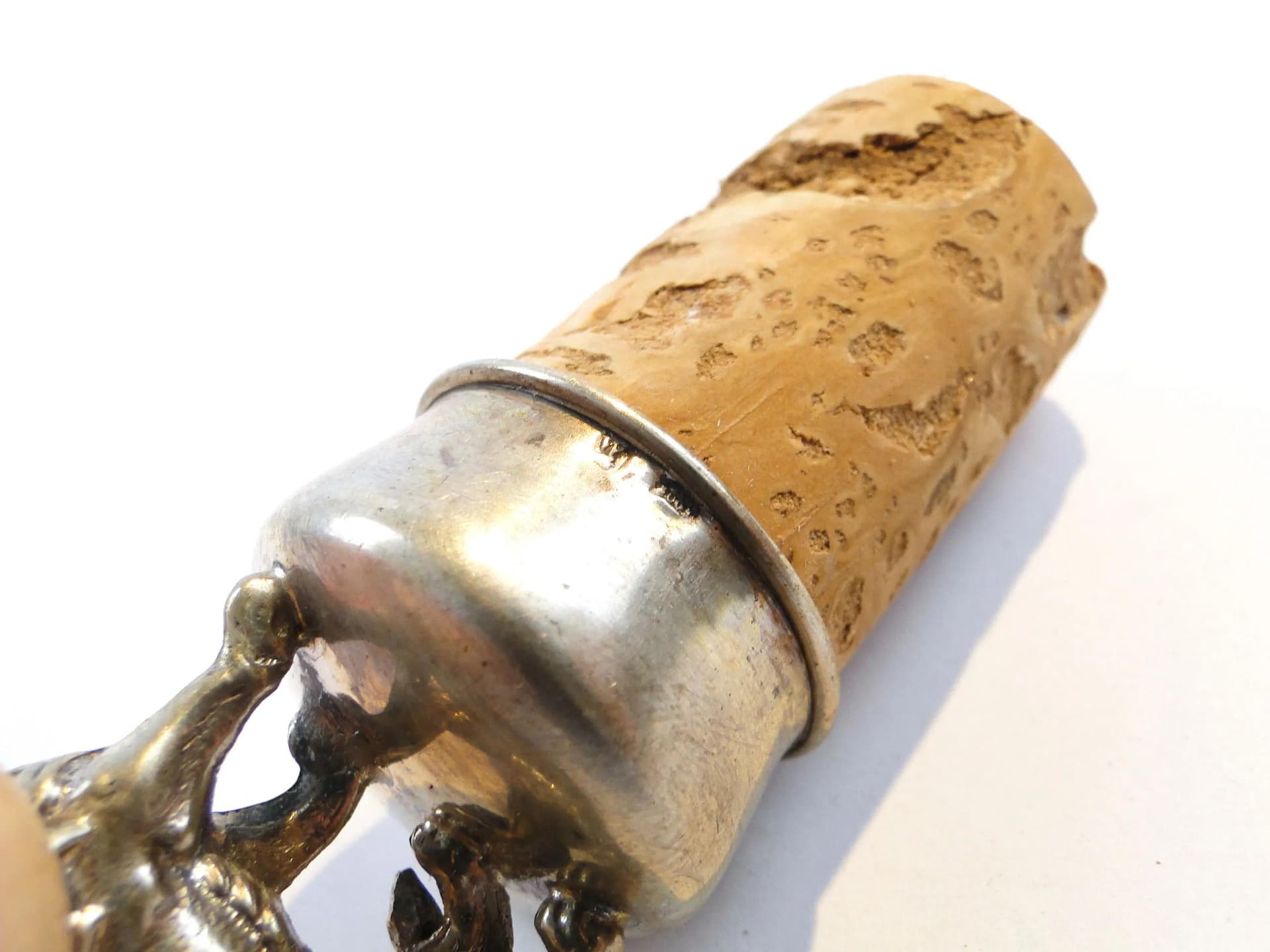 Silver Figural Lion Bottle Stopper, probably Europe, 1900s - 30497