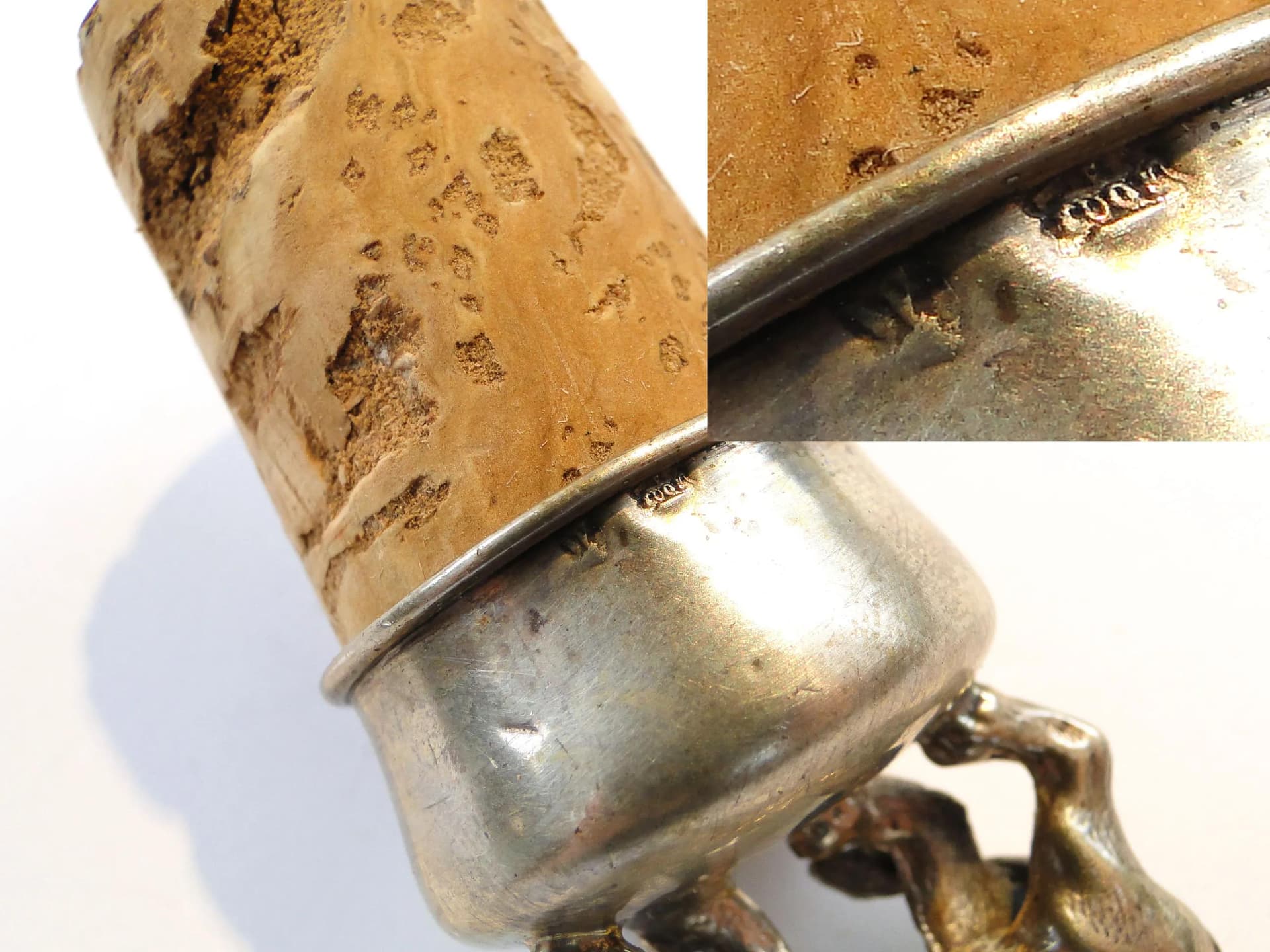 Silver Figural Lion Bottle Stopper, probably Europe, 1900s - 30496