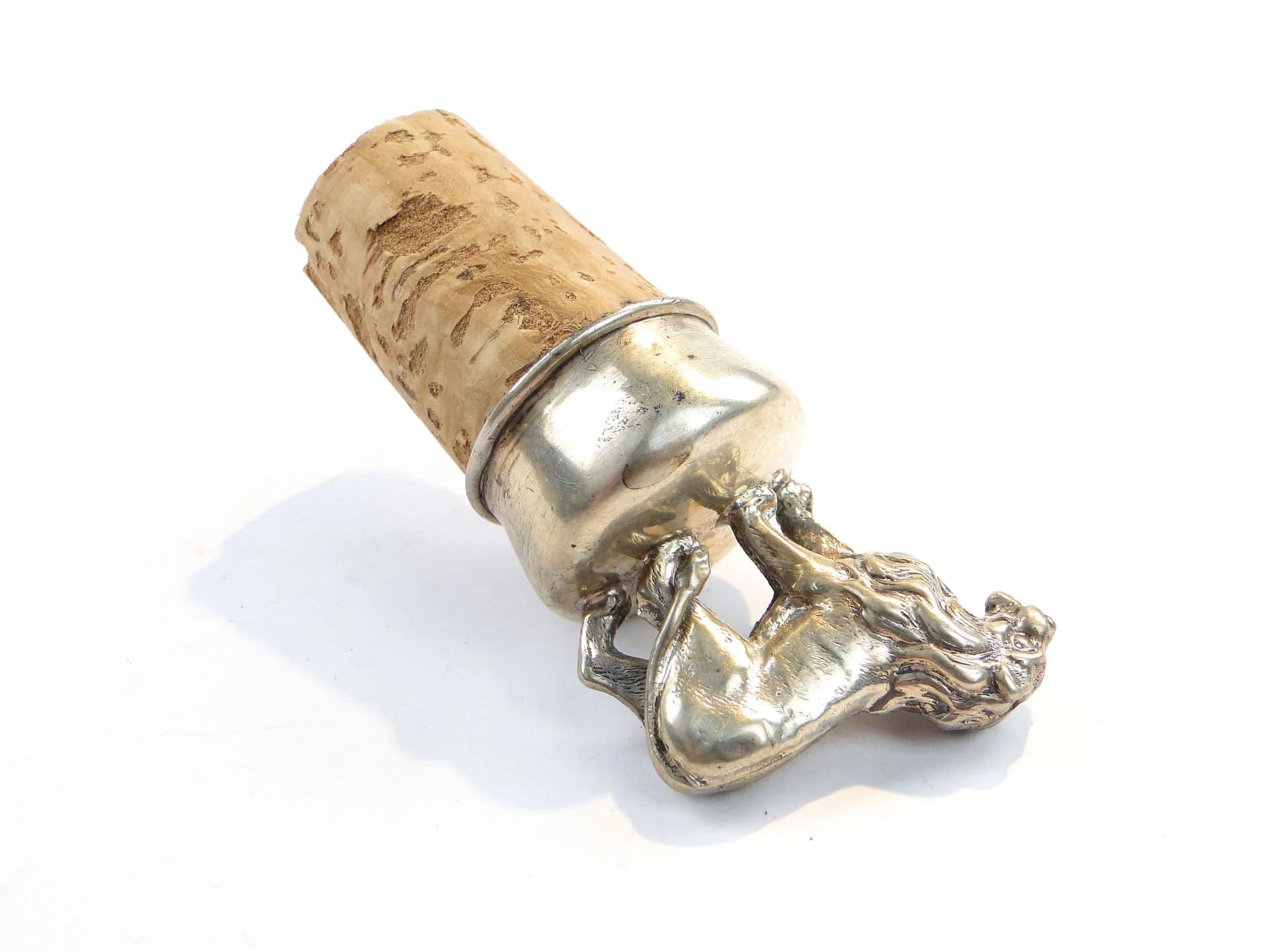 Silver Figural Lion Bottle Stopper, probably Europe, 1900s - 30495