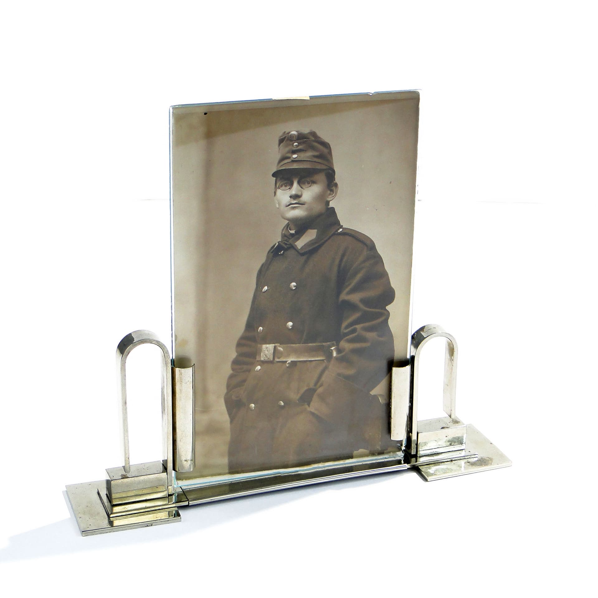 Photo Frame Art Deco, silver brass, Poland, 1920s. - 3622