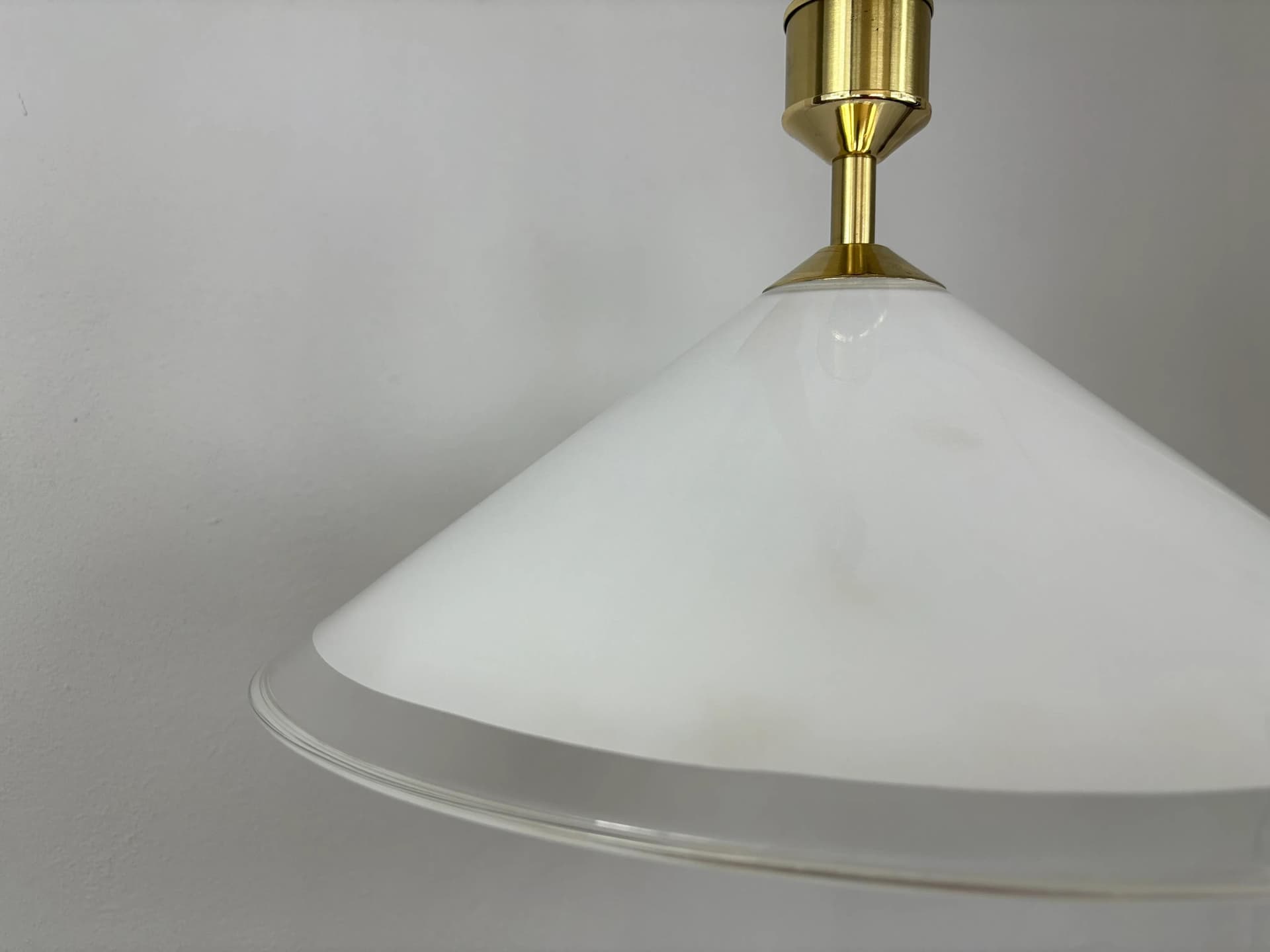 Pendant lamp, white glass, metal, Germany, 1990s. - 30416