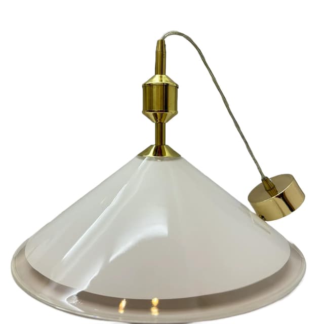 Pendant lamp, white glass, metal, Germany, 1990s. - DIMENSION