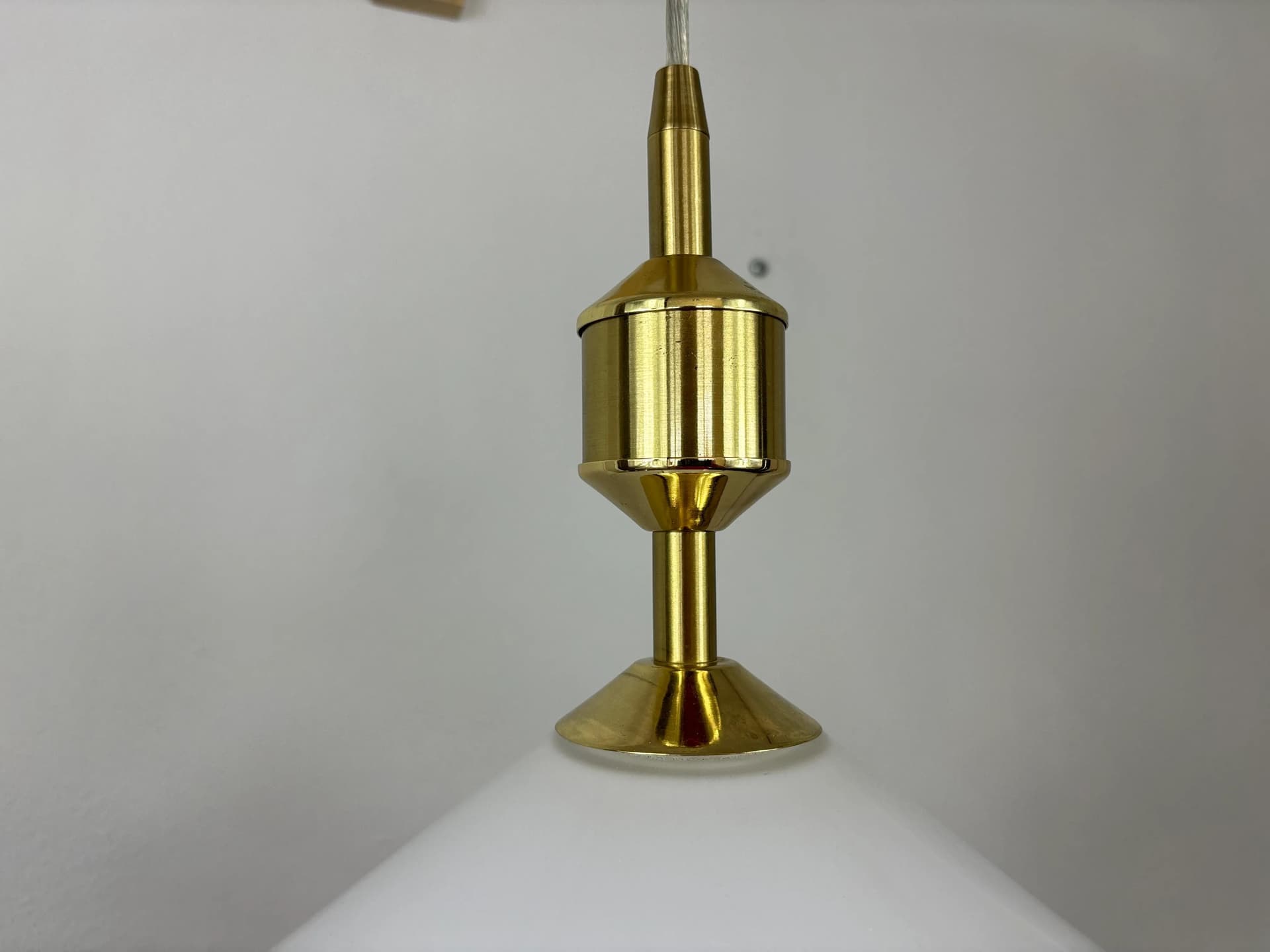 Pendant lamp, white glass, metal, Germany, 1990s. - 30411
