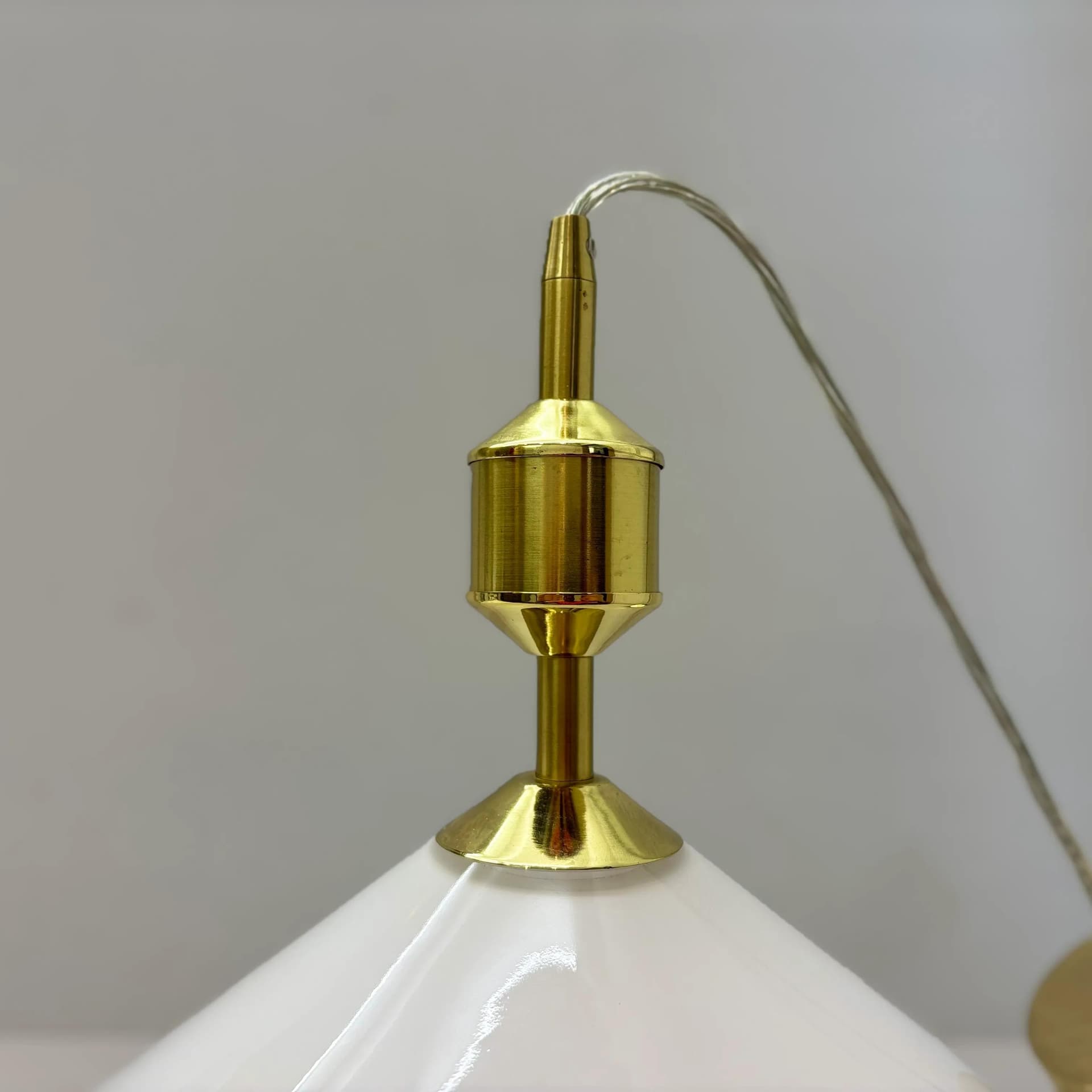Pendant lamp, white glass, metal, Germany, 1990s. - 30415