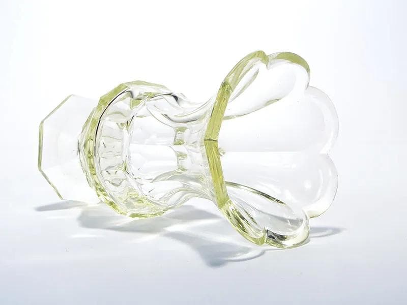 Vase Art Deco, yellow, crystal glass, Poland, 1930s - 30486