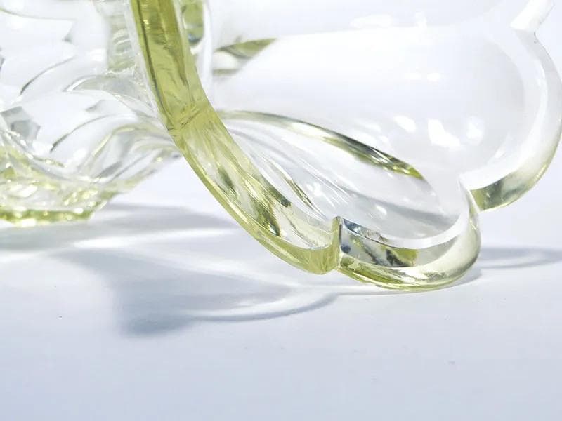 Vase Art Deco, yellow, crystal glass, Poland, 1930s - 30487