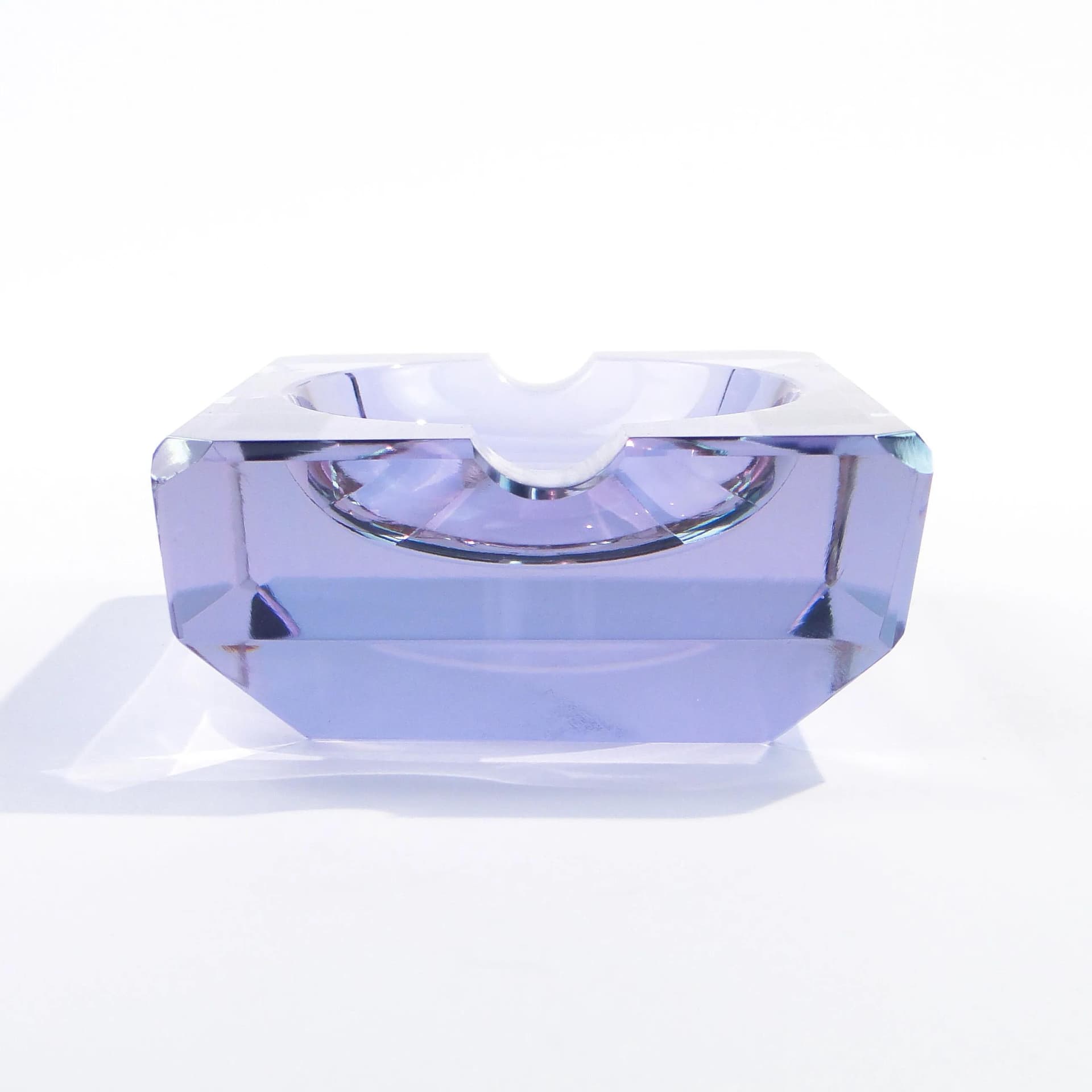 Popielniczka Art Deco, fioletowy, kryształ, Moser, Czechy, lata 30. - 30459