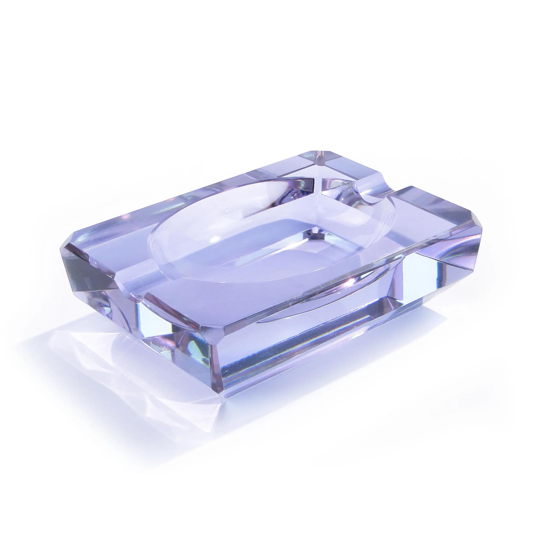 Popielniczka Art Deco, fioletowy, kryształ, Moser, Czechy, lata 30. - 30457