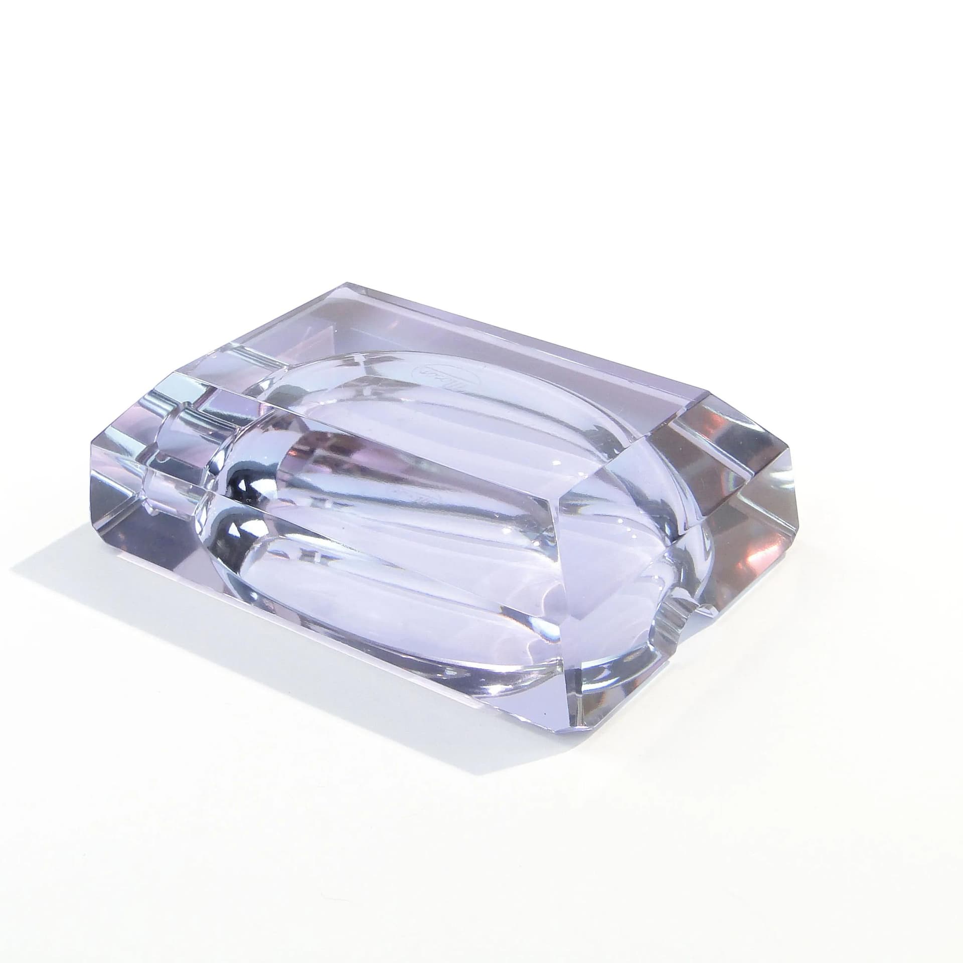Popielniczka Art Deco, fioletowy, kryształ, Moser, Czechy, lata 30. - 30461
