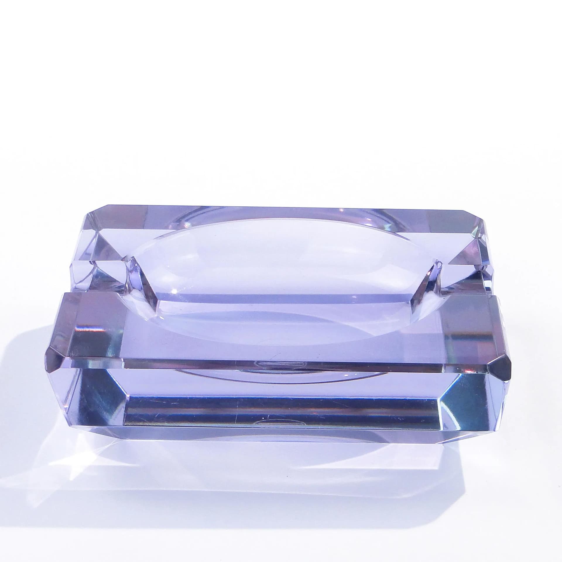 Popielniczka Art Deco, fioletowy, kryształ, Moser, Czechy, lata 30. - 30456