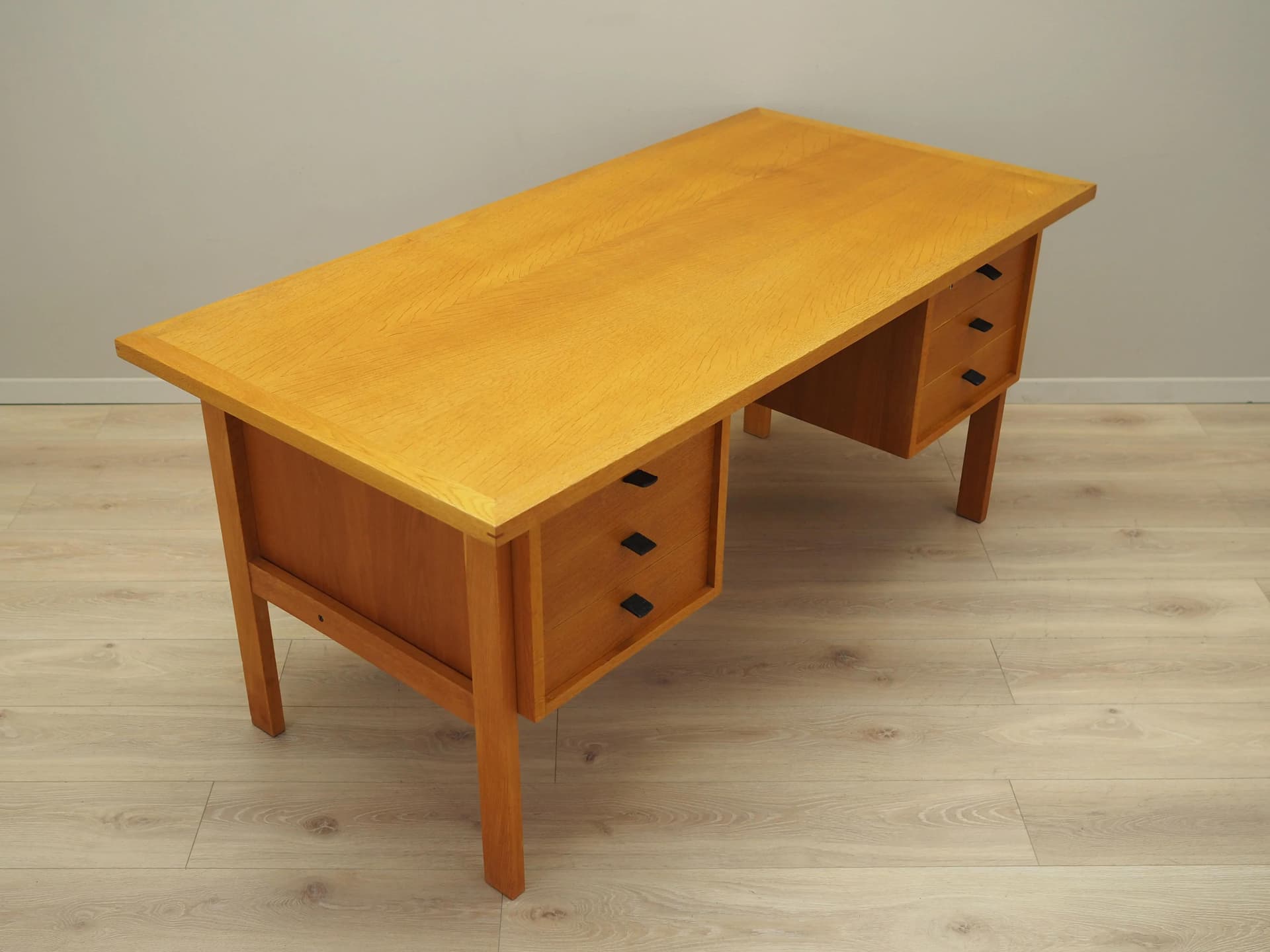 Desk, yellow ash, by S. A. Madsen, Denmark, 1960s - 30760