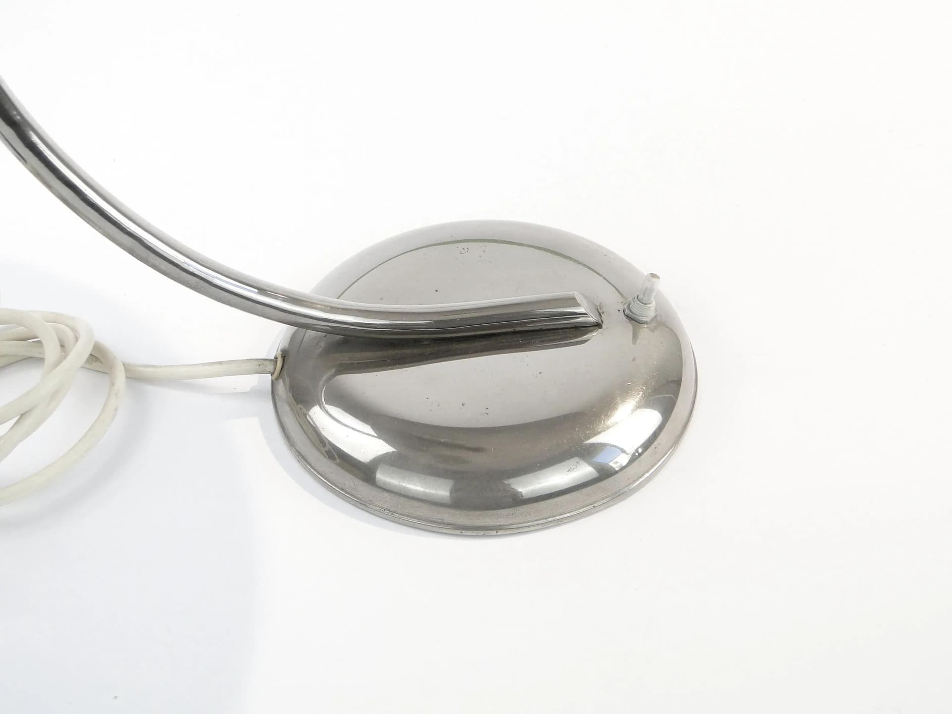 Desk Lamp Art Deco, silver nickel-plated brass, Jeżmyk, Poland, 1940s. - 30627