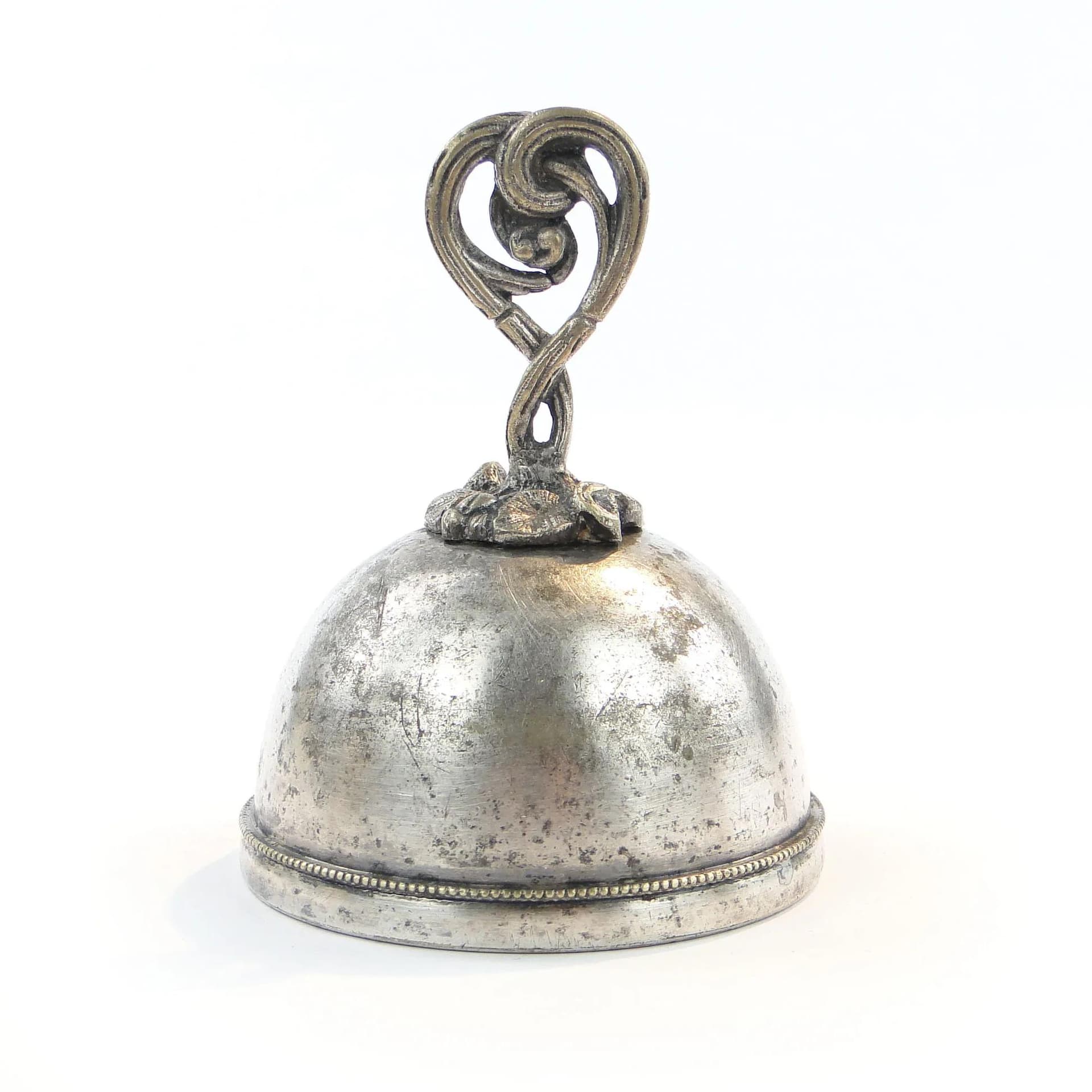 Dzwonek stołowy, secesja, mosiądz srebrzony, Polska, XIX wiek - 30617