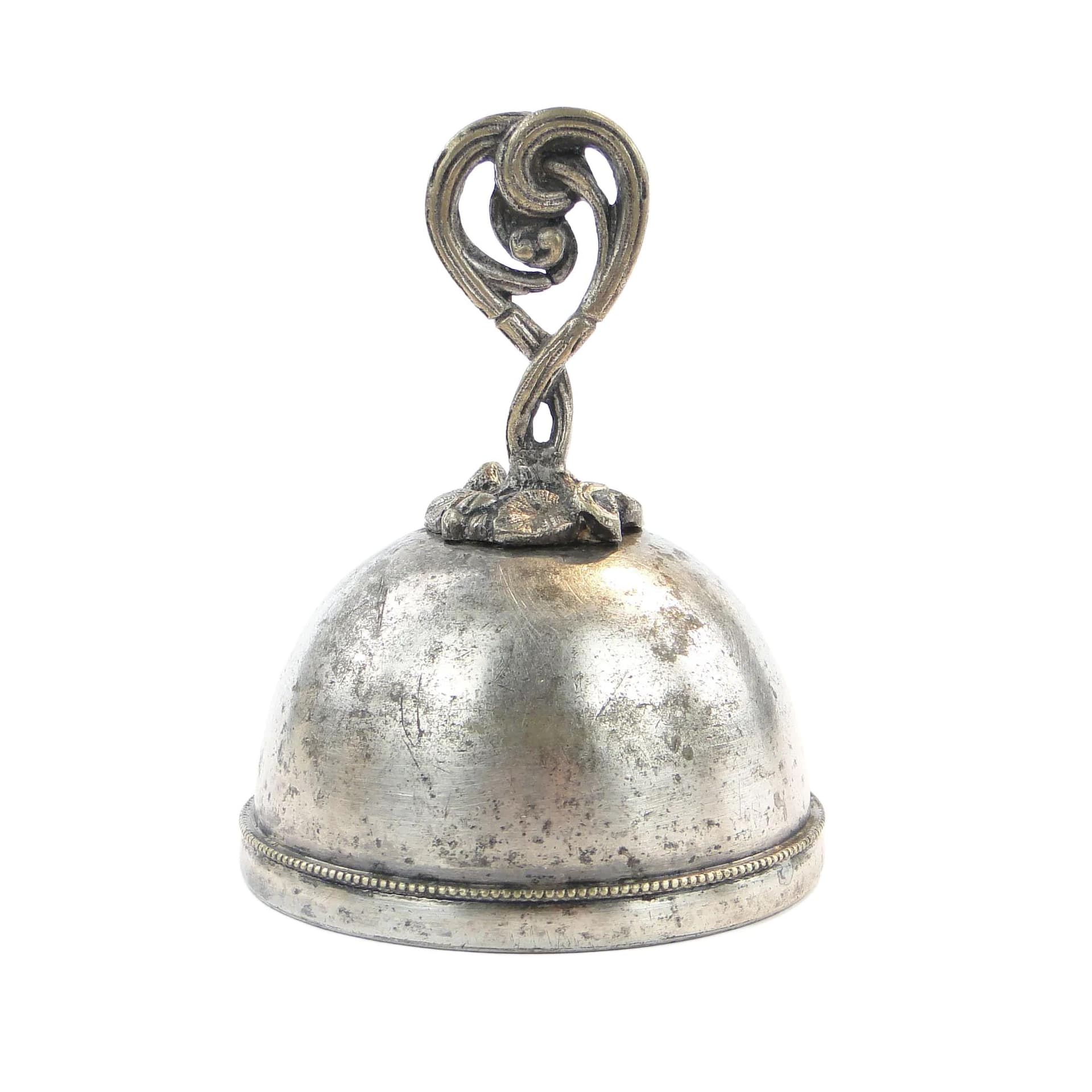 Dzwonek stołowy, secesja, mosiądz srebrzony, Polska, XIX wiek